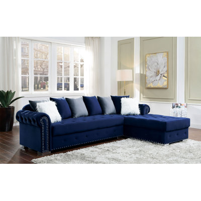 Firu Velvet L-Shaped Sectional Right Hand Facing