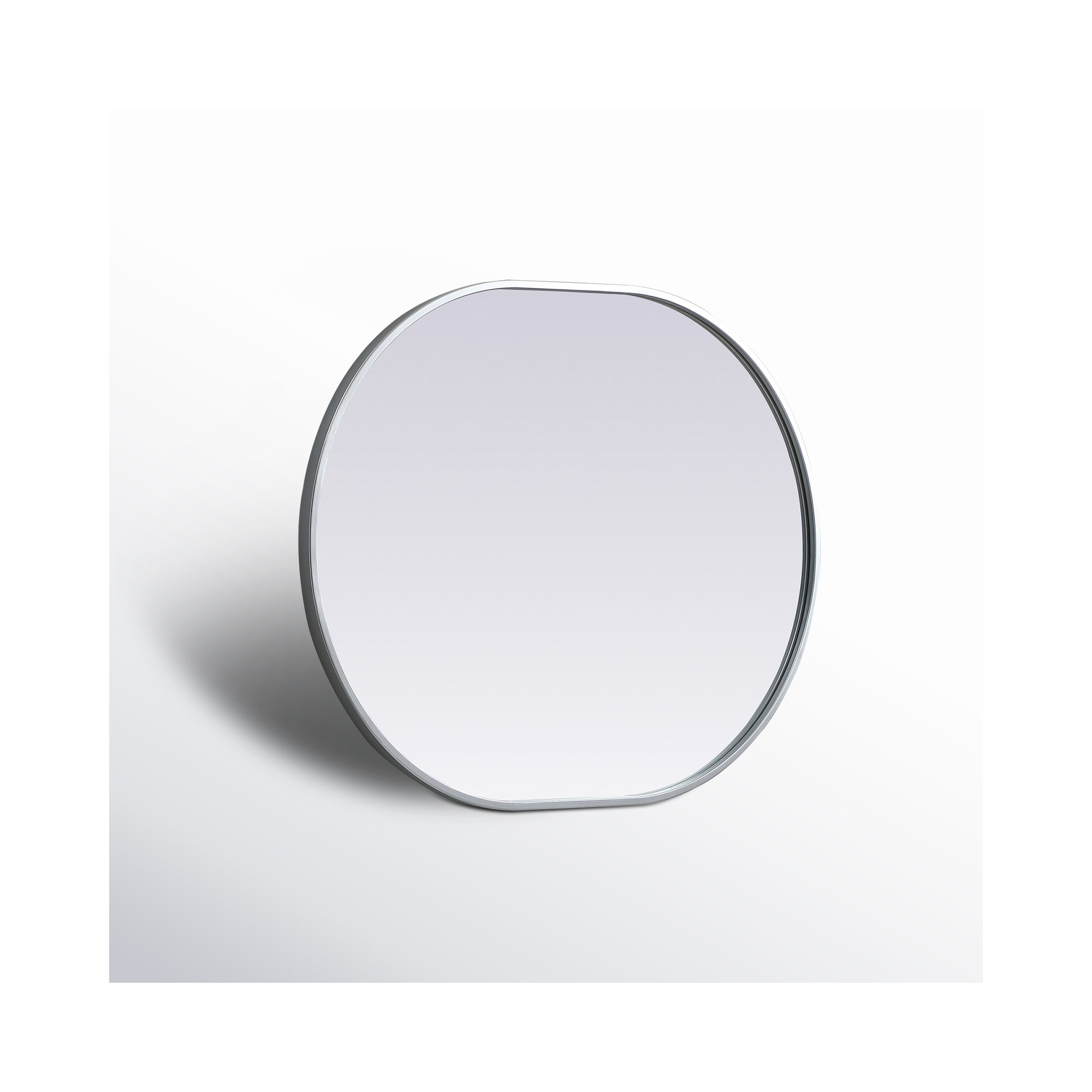Sabine Metal Pill Wall Mirror, 30" x 24", Silver