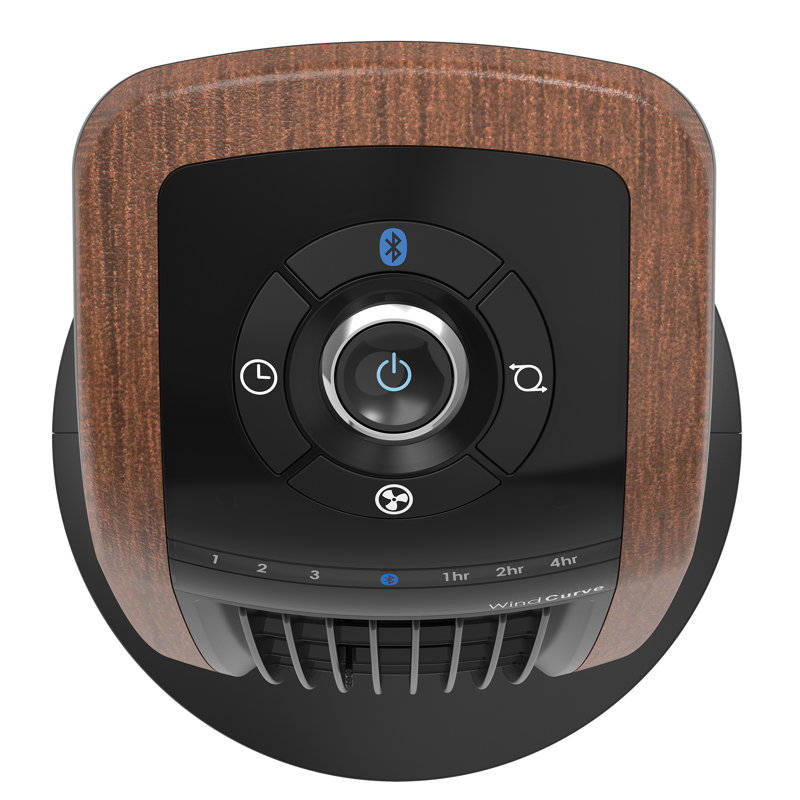 Lasko 42" Black and Woodgrain Bluetooth Oscillating Tower Fan