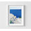 Reproduction d'art de voyage à Santorin, marches côtières bleues (formats et cadres multiples)