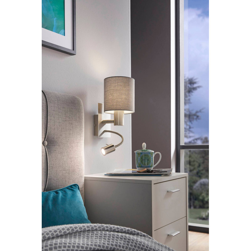 Bedsworth Stainless Steel LED Armed Sconce, Grey