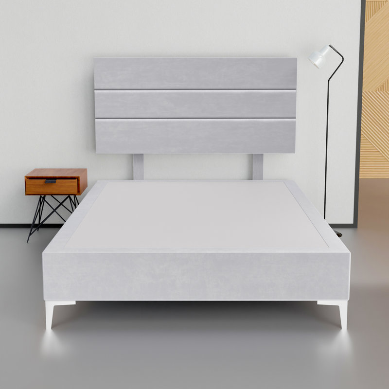 Lit plateforme tapissier Allivia, Grand, Blanc