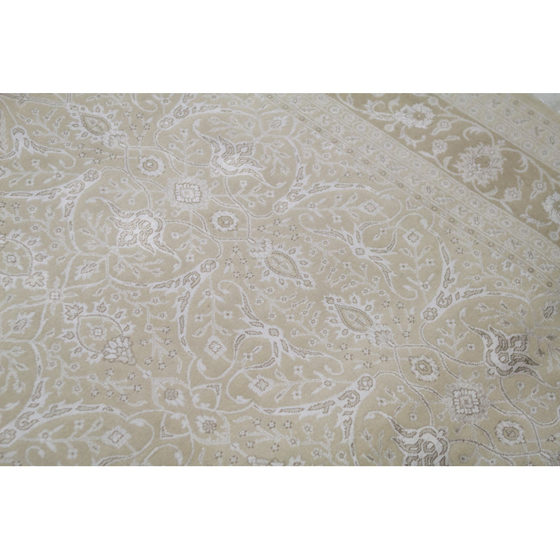 Hand-Knotted High-Quality Beige and Cream Area Rug