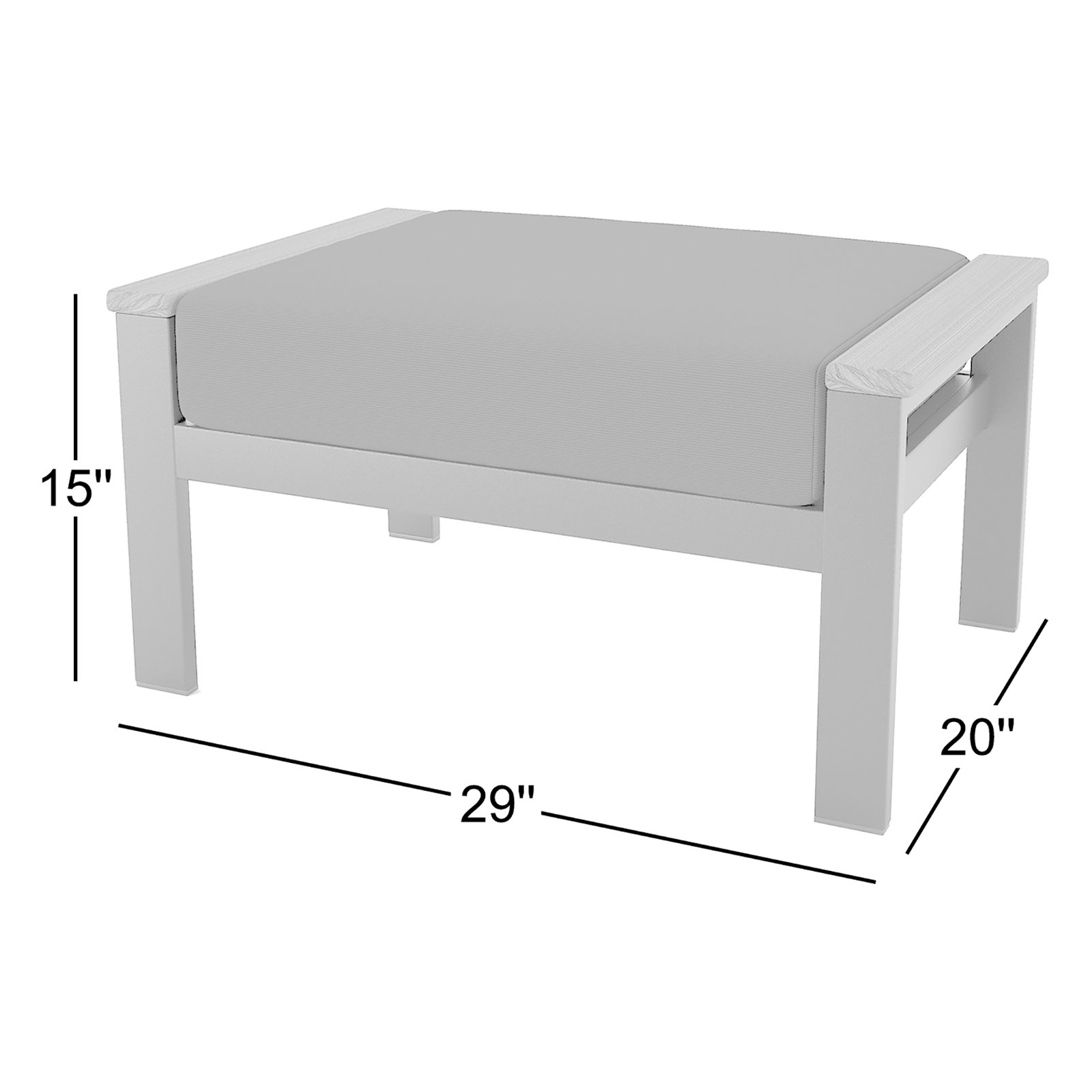 Townsend Sunbrella® Patio Ottoman, Canvas Navy Sunbrella® Canvas, White, Yes
