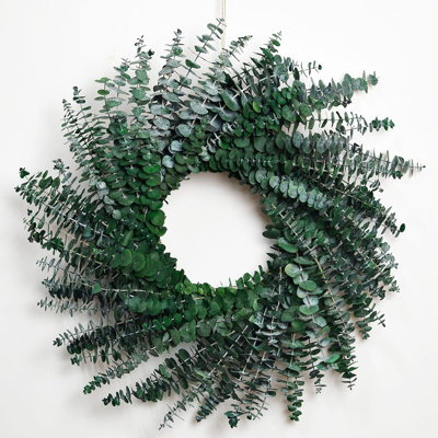 Preserved Eucalyptus Wreath With Wooden Welcome Sign – Real Eucalyptus, Natural Material, Handmade Grapevine Wreath For Front Door, Indoor Wall & Home Decor