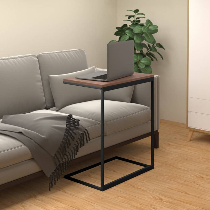 Table d'appoint en bois d'ingénierie 21,7 po x 13,8 po x 26 po Latitude Run®, Noir, Brun