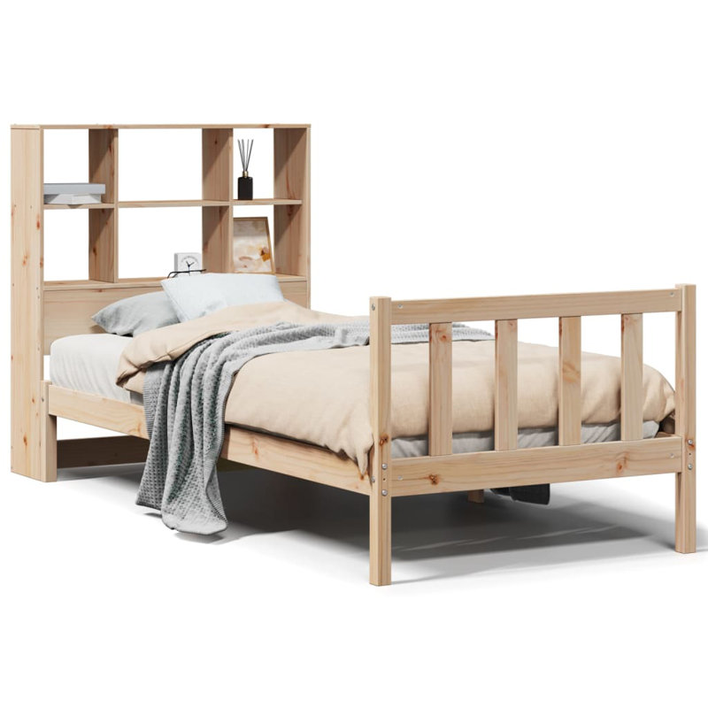 European Single (90 x 200 cm) Solid Wood Bed Frame, Natural
