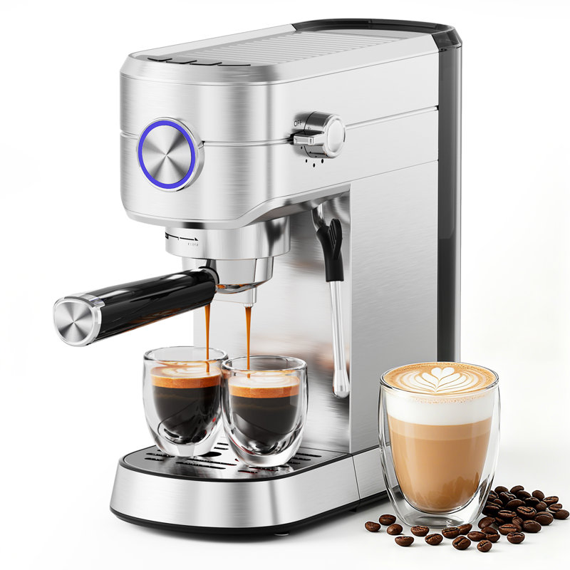 15-Bar Espresso Machine With Milk Frother Wand – Compact Design, Detachable Water Tank, Perfect For Home Latte & Cappuccino Lovers
