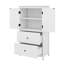 Large armoire de rangement de salle de bain, rangement de salle de bain avec deux portes et 2 tiroirs, armoire de rangement avec tablette réglable pour la cuisine du salon-108292231