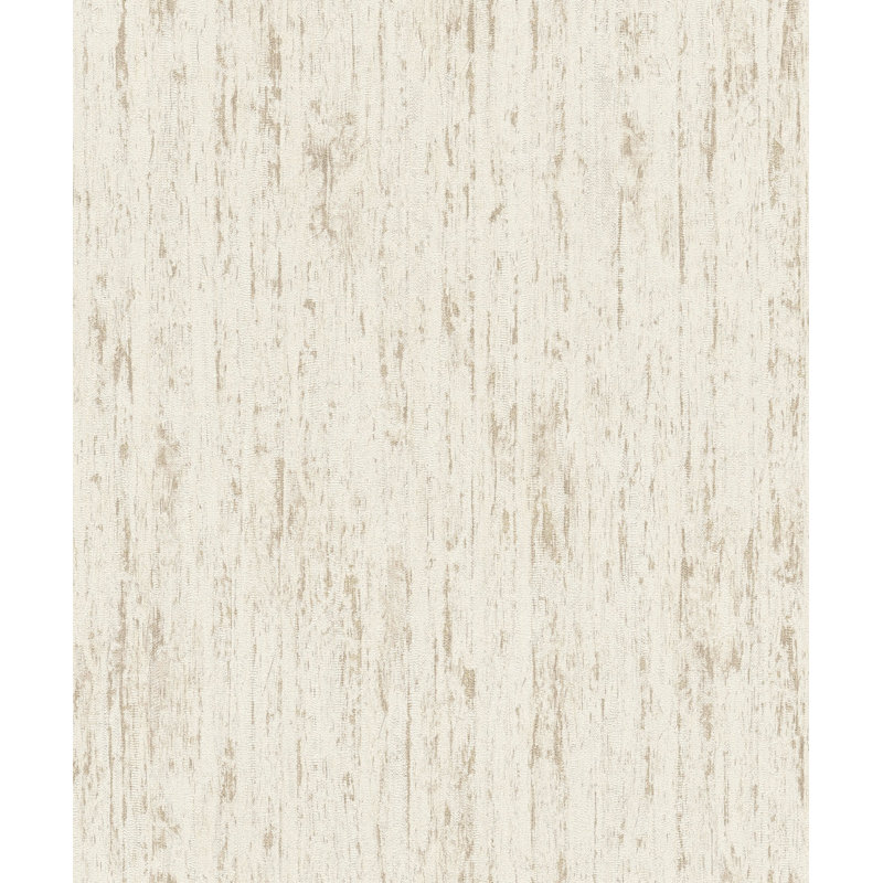 Woods and Wicker Collection Metallic Tree Bark Effect Wallpaper Roll, White