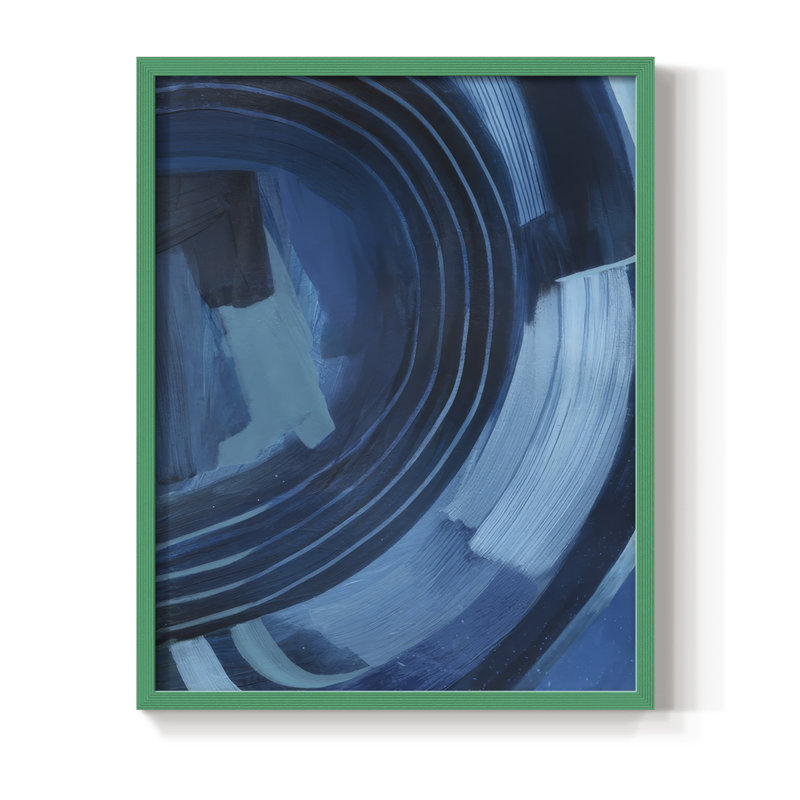 «Blue Sighs I», reproduction encadrée - bois massif, Vert, H 11 po x l 9 po