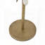 Table d'appoint ronde en fer avec accents floraux dorés et blancs - Base en ciment, 11,8 po x 11,8 po x 28,3 po