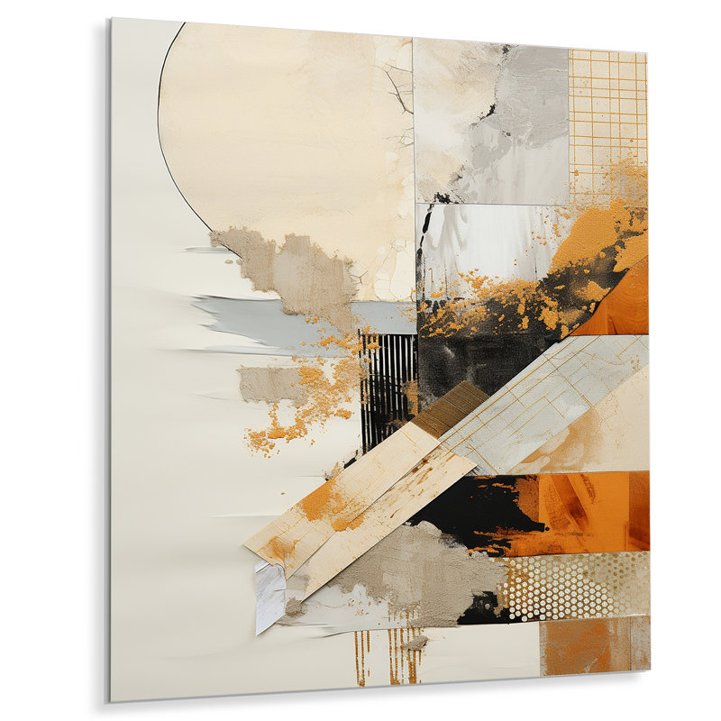 «Black Twilight Dream Abstract Collages I», art mural abstrait en métal, H 40 po x l 30 po x P 1,5 po