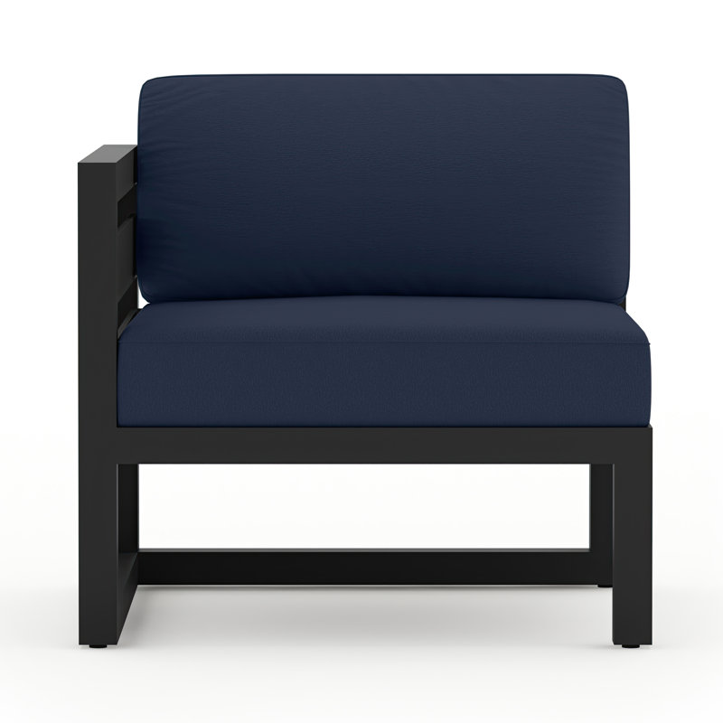 Avion Patio Chair with Sunbrella Cushions, Spectrum Indigo Sunbrella®, Black