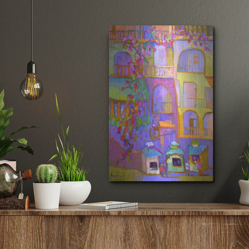  «Paradise Village» par Dorothy Fagan, art mural en métal, 12 po x 16 po, H 16 po x l 12 po