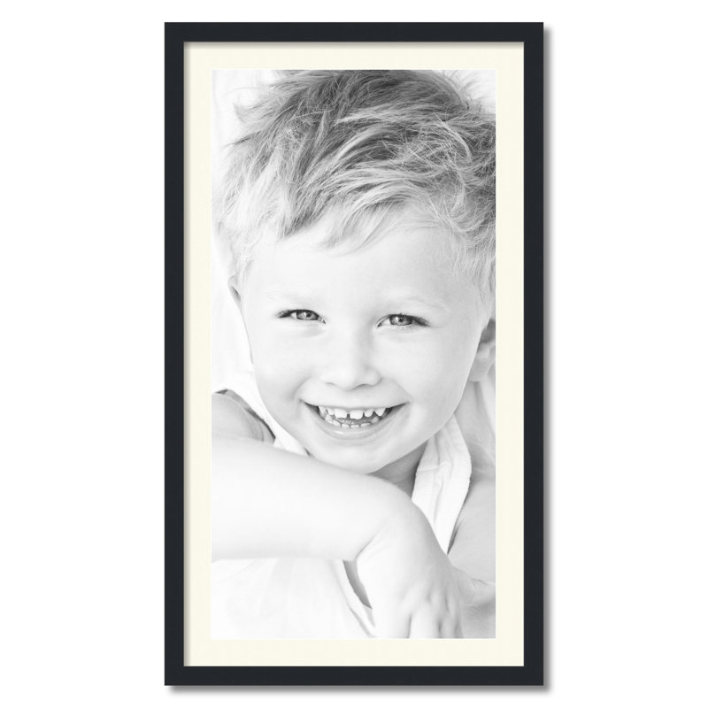 Cadre pour photo simple 18 po x 36 po en bois mat, Blanc cassé