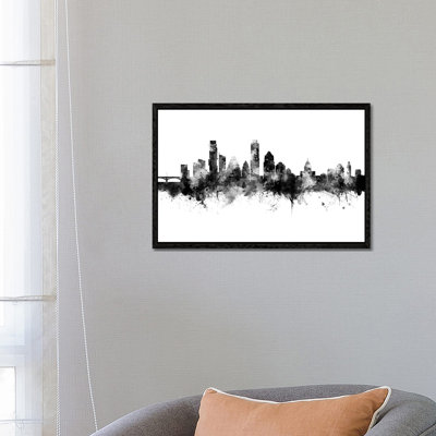 Austin Texas Skyline Black And White by Michael Tompsett - Print on Canvas