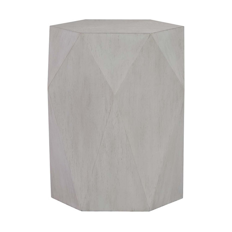Table de bout Hanniel, finition blanc antique, Blanc antique