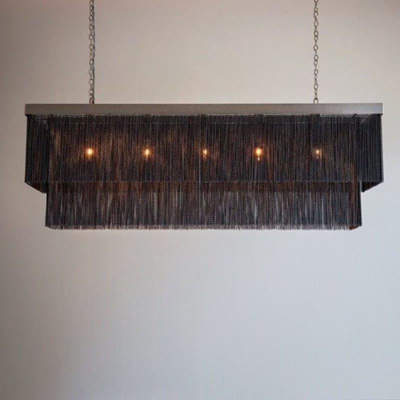 Lustre en métal massif à 8 lumières à 8 niveaux, Laiton brossé, Bronze noir, 20” Wide x 8” Deep x 13 Height