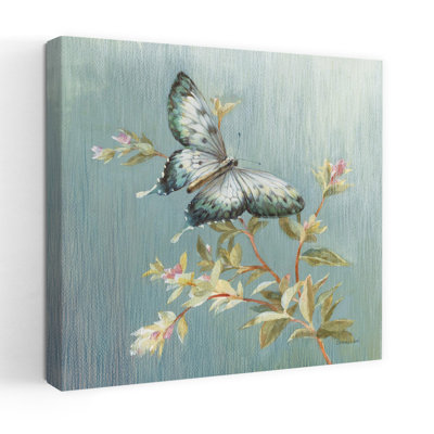 Art contemporain contemporain bleu avec animaux en fleurs