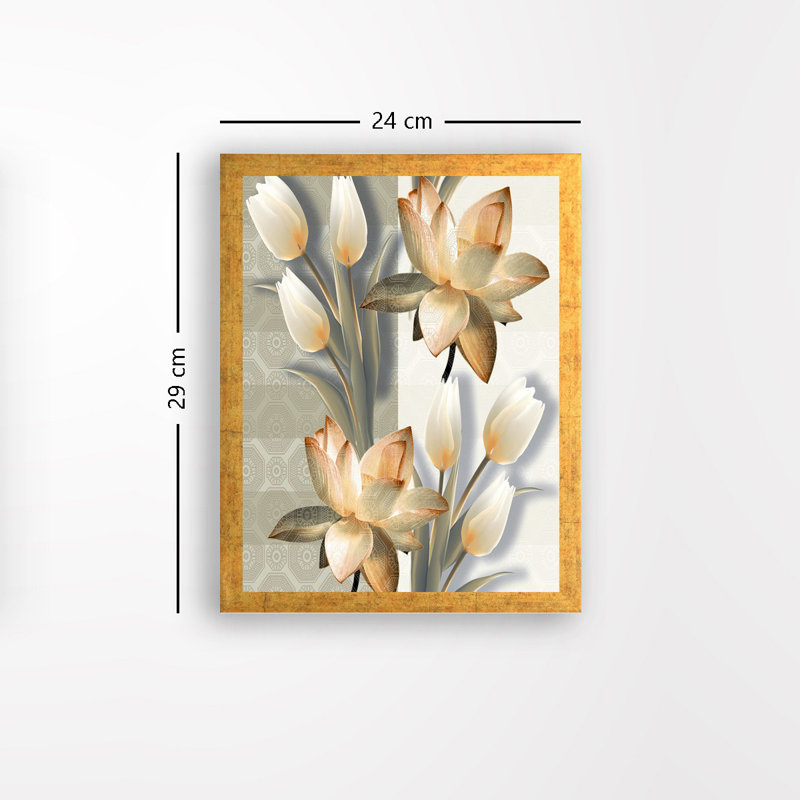 Élégante peinture encadrée décorative, 9,4 po x 11,4 po | 100% panneau de fibres à densité moyenne avec cadre 100% bois (épaisseur: 0,8 pouce) | Parfait pour la décoration intérieure, le salon ou le bureau | Art mural unique pour tout espace