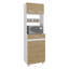 Garde-manger, 4 portes, 1 tiroir, 4 pieds, 4 tablettes, chêne naturel / blanc