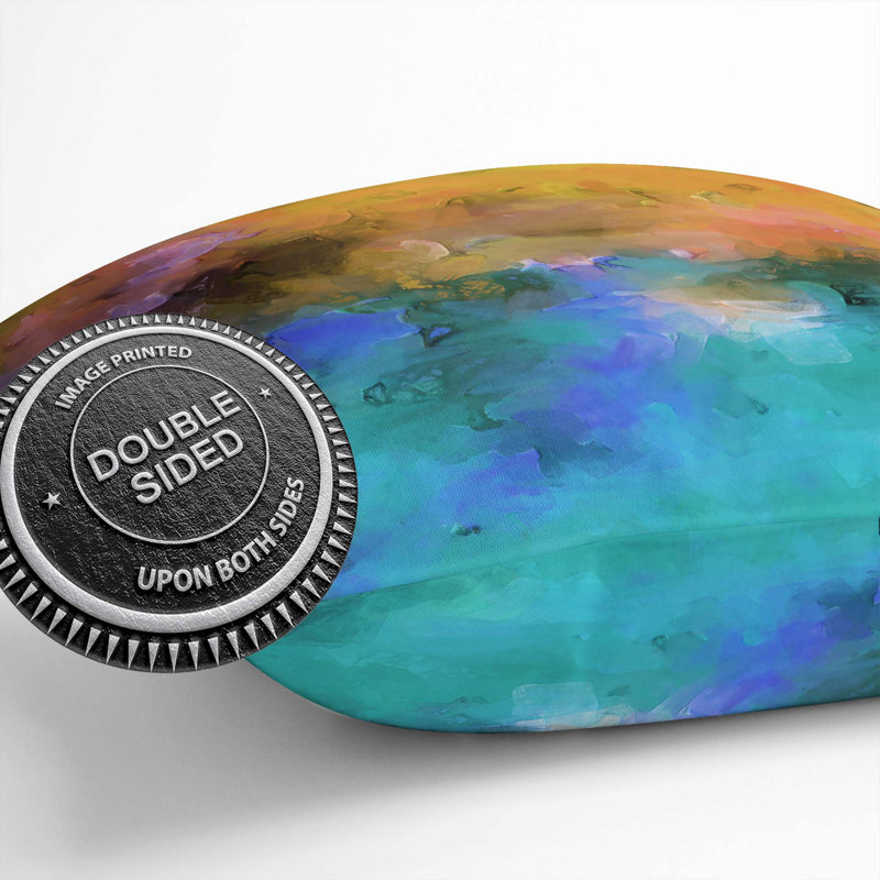 Square Cushion, 40cm H x 40cm W x 15cm D, Turquoise/Brown/Blue