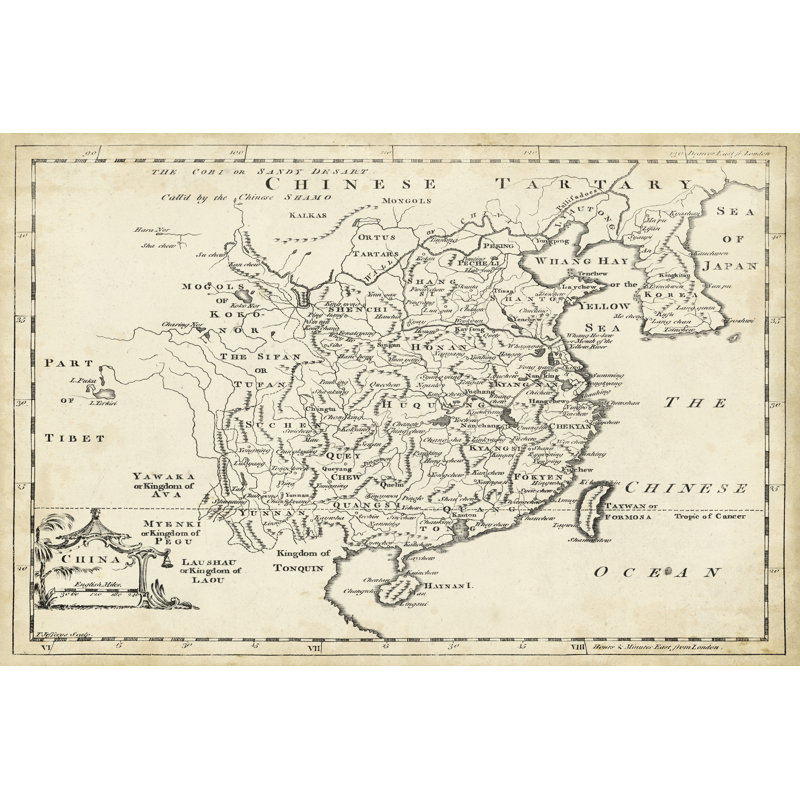 Map Of China - Wrapped Canvas Print, 51cm H x 76cm W x 3.8cm D