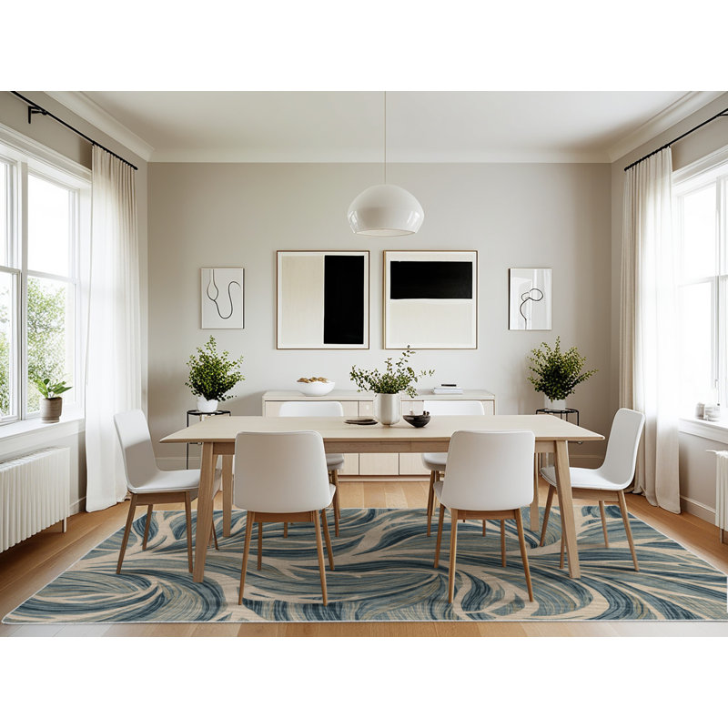 Machine Washable Nature Green Area Rug, Rectangle 7' x 10'