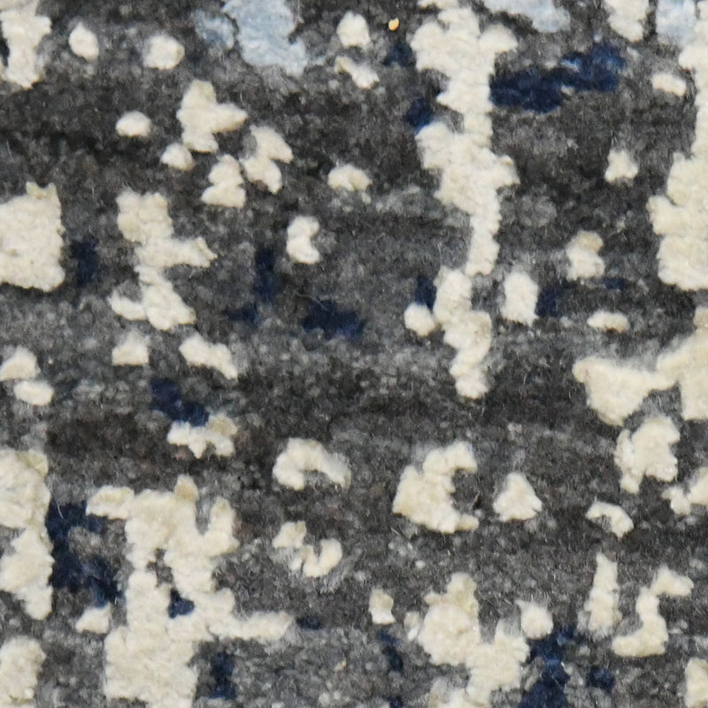 Annastaziah Abstract Handmade Hand-Knotted Indoor Use Only Area Rug in Gray/Tan/Blue, Rectangle 2' x 3'