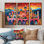 Ensemble de décorations murales Colorul Vibrant Moscow Moscow At Night II - Moscow