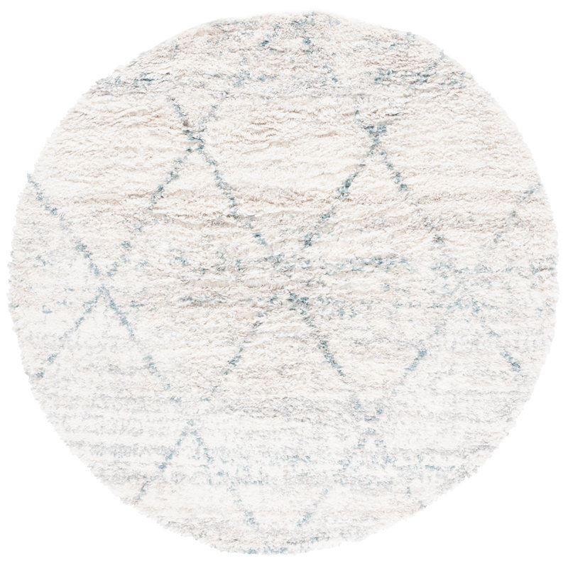 Tapis à motif géométrique Shaylen Shag 800 Performance, Rond 6 pi 7 po