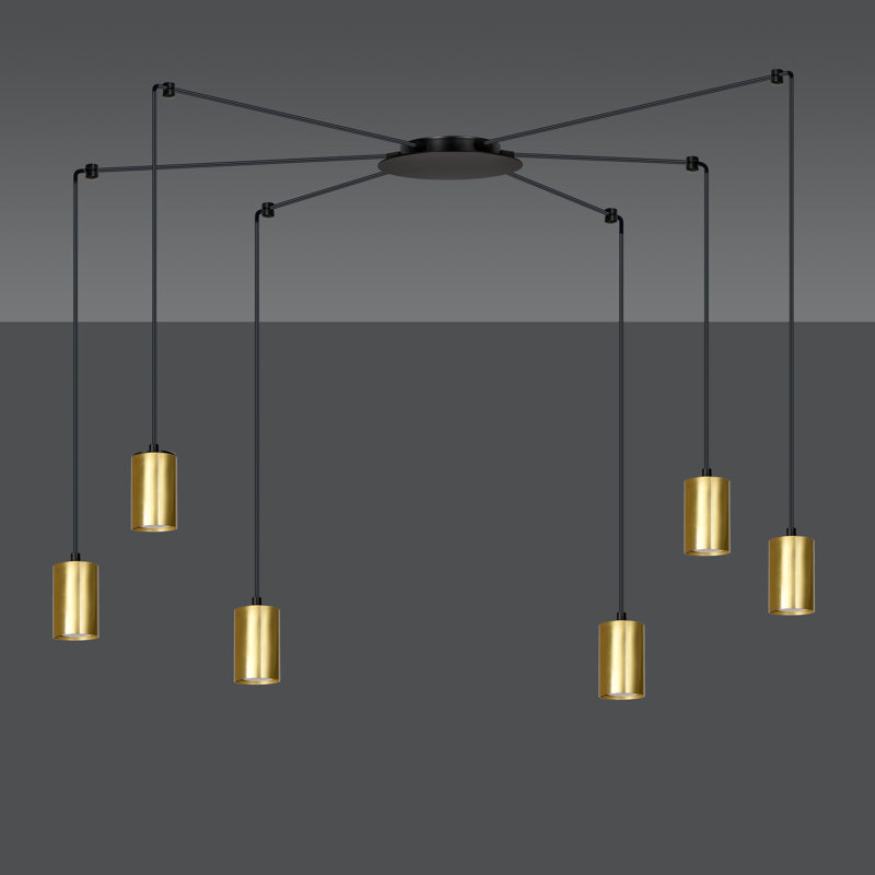 Cadha 6 - Light Cluster Pendant, Black, Gold