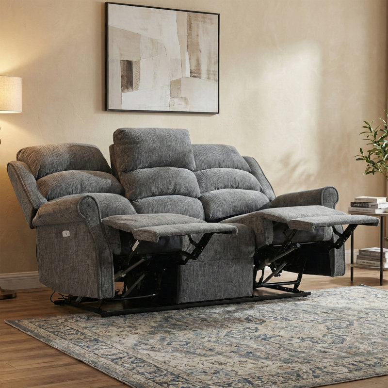 Constantino 3 Seater Electric Reclining Sofa, Grey