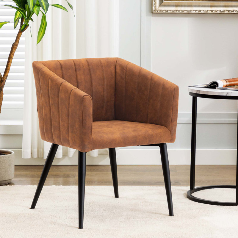 Cleghorn Upholstered Dining Chair, Orange Brown