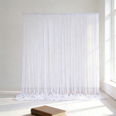 9.8ft Length Wedding Arch Draping Fabric – 4PCS 59" Wide Sheer Curtain Panel for Ceremony Backdrop, Birthday Party, Bridal Shower, & Table Runner – Lightweight Polyester Drapes for Home Decor