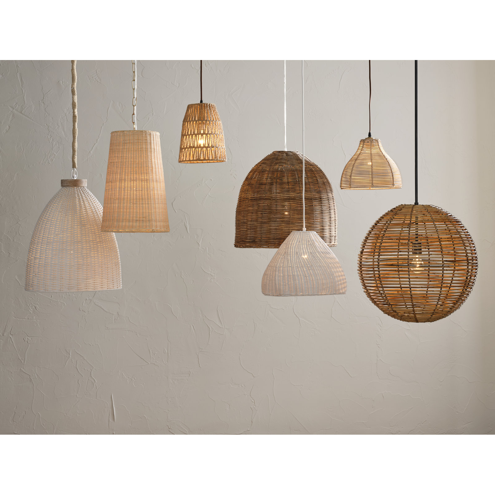 Single Light Rattan Dimmable Pendant