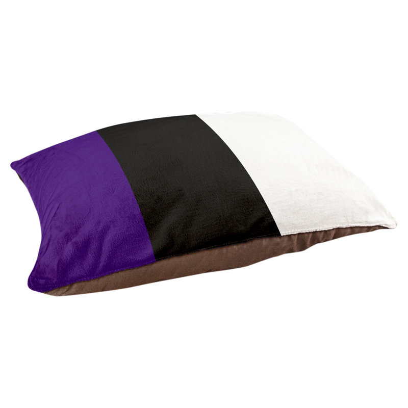 Coussin Houston, Mauve / noir / blanc, Grand (l 40 po x P 30 po x H 14 po)