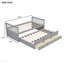 Lit de jour avec couchette et tiroirs, taille simple, gris-439053525-439053524