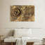 «Brass Compass on World Map» - reproduction d'art sur toile tendue-178064470