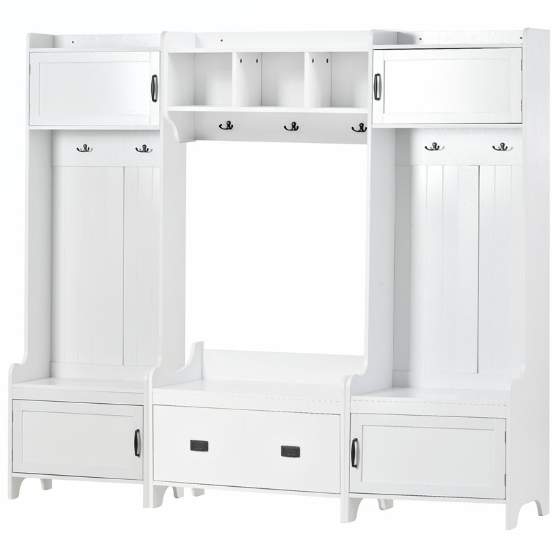 Versatile 4-in-1 Hallway Organizer with Multiple Storage Options and Stylish Design