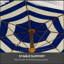 Parasol de plage polyvalent portatif 6,2 pi, parasol d'extérieur à volants UV 40+ avec auvent ventilé, sac de transport, rayures bleues