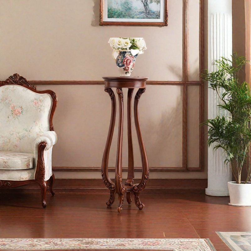 Floor - Standing Solid Rubber Wood Plant Stand, 43.89" H x 15.74" L x 15.74" D