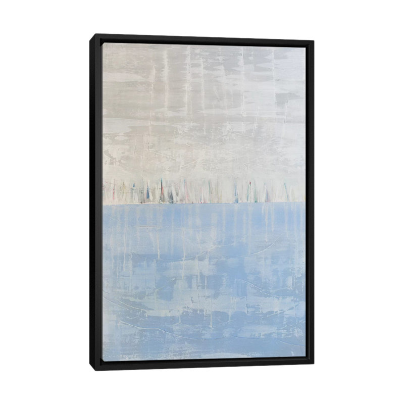 « regatta », reproduction sur toile, H 26 po x l 18 po x P 1,5 po, Toile avec cadre noir, Pas de tapis