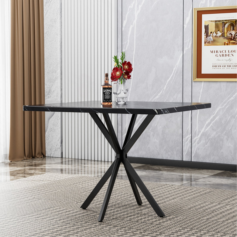 Table de salle à manger carrée, table de salle à manger carrée moderne pour 4 à 6 personnes, table basse pour la salle à manger de cuisine, bureau, espace