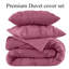 Pintuck Microfiber Duvet Cover Set with Pillowcases – Pleated Textured Bedding, Soft Luxury Quilt Cover, Breathable All-Season Comforter Cover, Modern Hotel Style Bed Set-123796614-123796610
