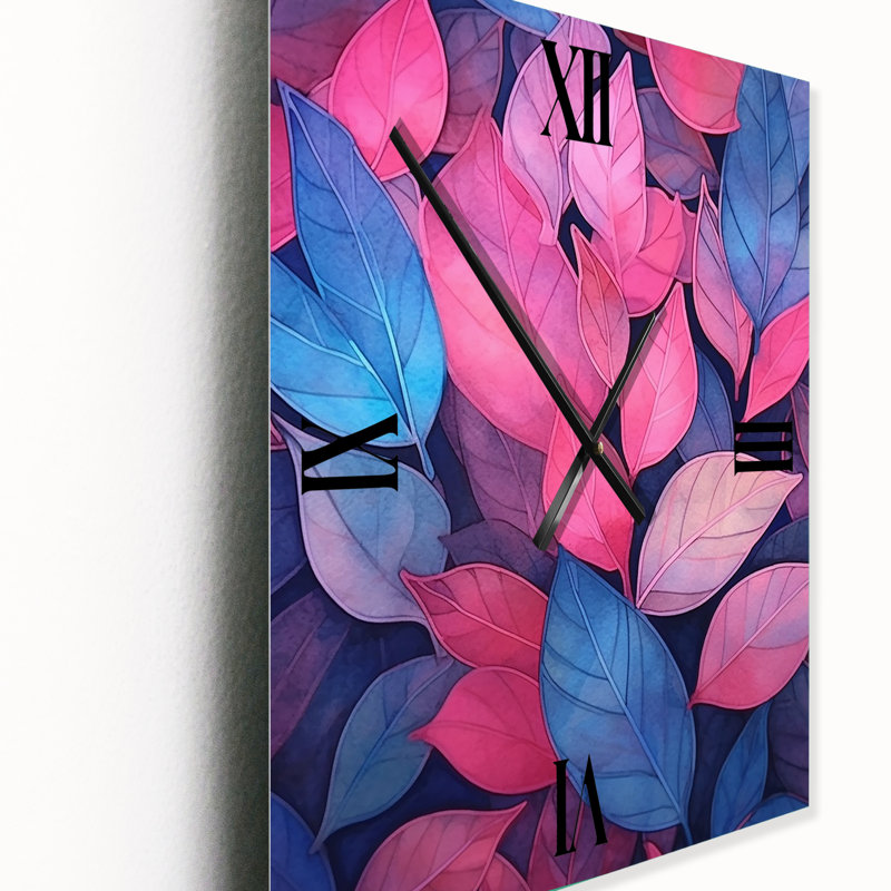 Horloge murale surdimensionnée rose et bleu Harmony III, Petit