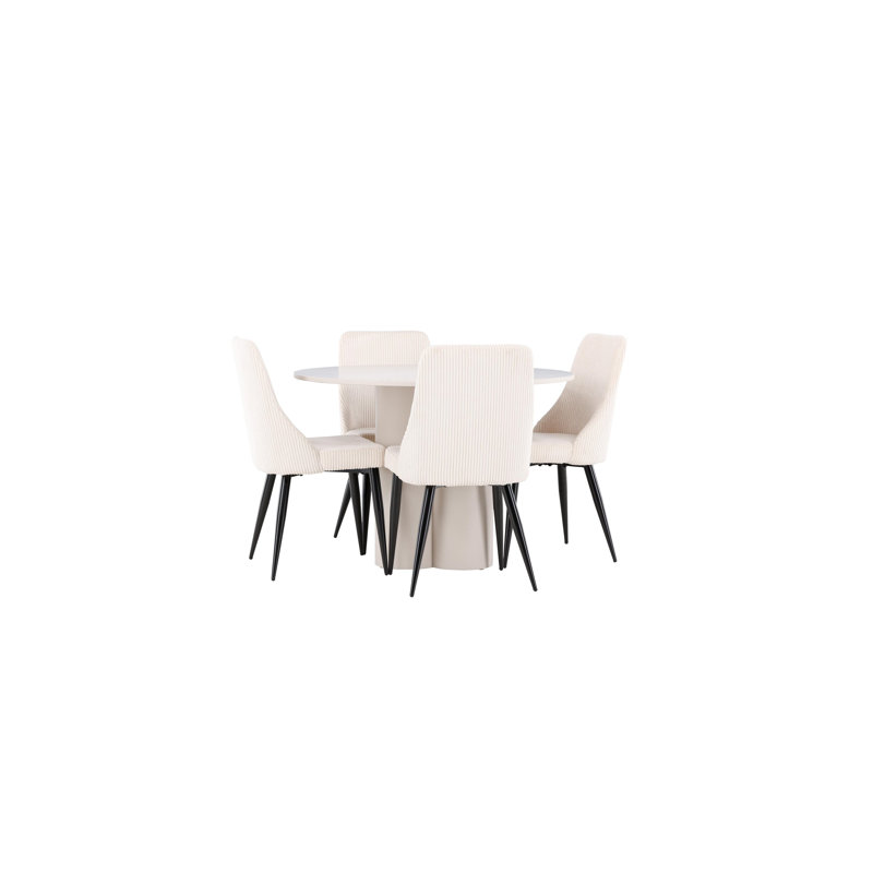 Flaxt 4 - Person Dining Set, Beige