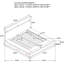 Lit king size 4 places pour chambre à coucher, bois principal aspect noyer, rangement avec sommier suspendu, table de chevet, commode, miroir - Sélection, finition, tête de lit design moderne, commode à bords naturels