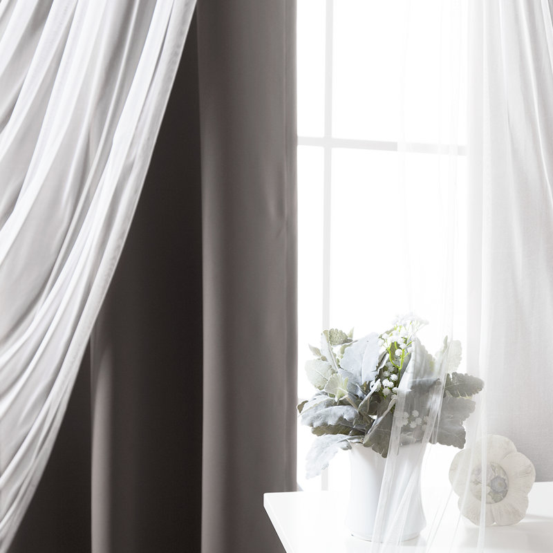Crenshaw Solid Room Darkening Thermal Grommet Curtain Panels, Dark Gray
